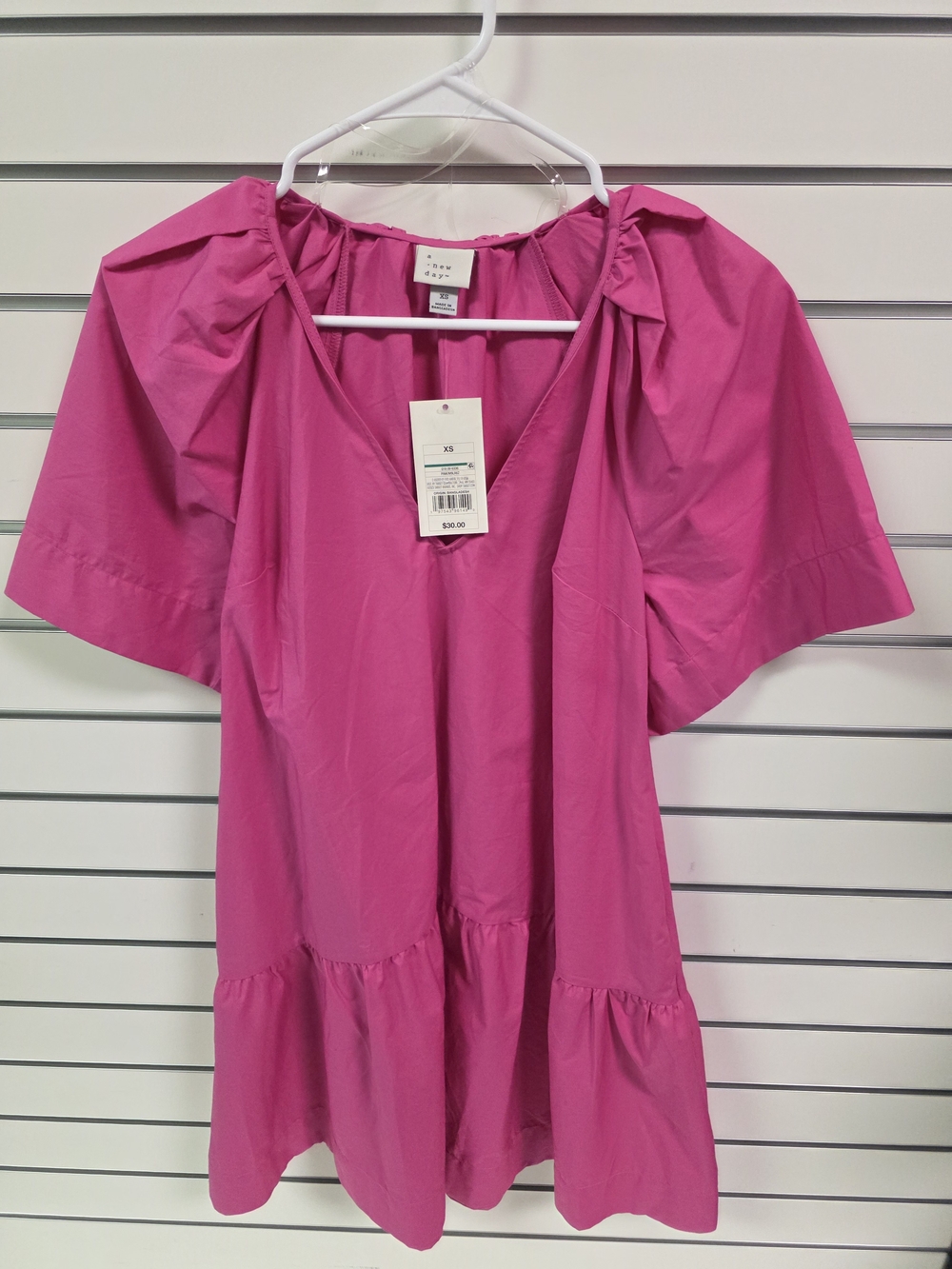 a new day Hot Pink Flutter Sleeve Dress